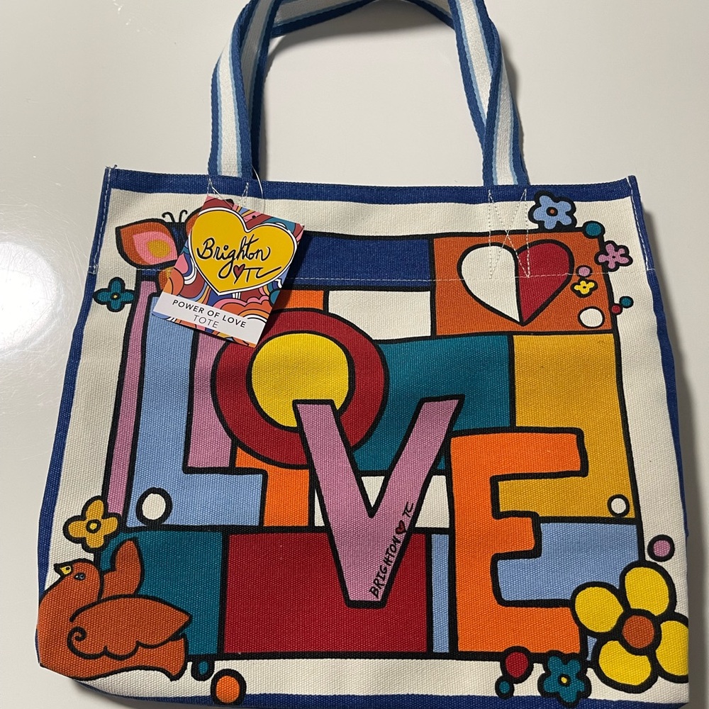 Brighton Colorful Love Canvas Tote